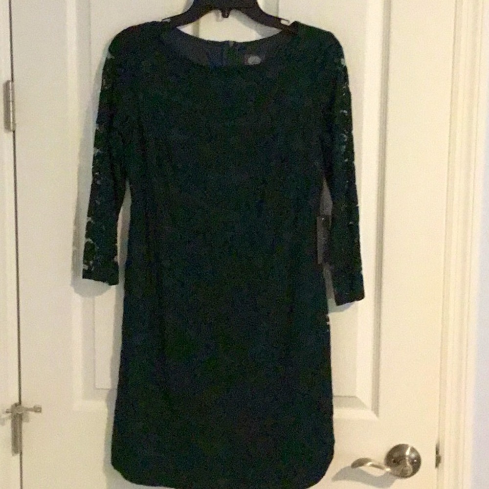 Vince Camuto Emerald Green lace long sleeve dress